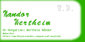 nandor wertheim business card