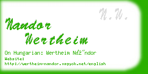 nandor wertheim business card